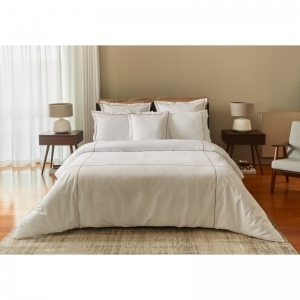 Donsovertrek + slopen white/beige