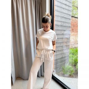 pyjama beige streep