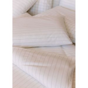 Donsovertrek flanel white stripe